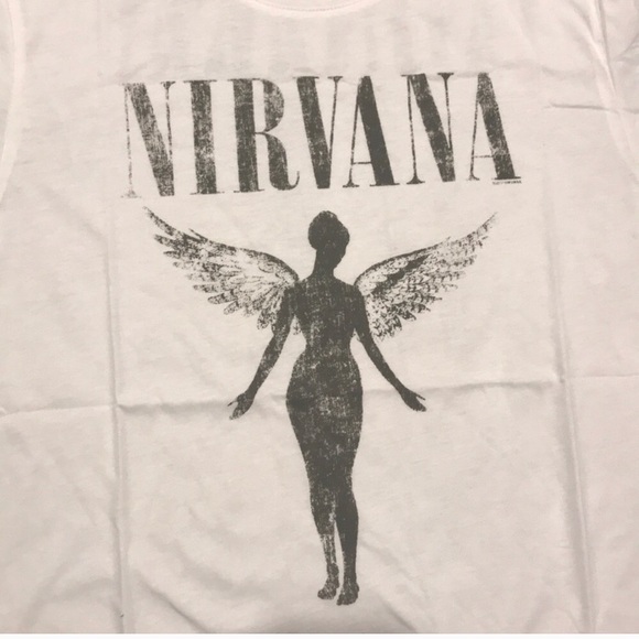 SOLD OUT White Nirvana Angel Tour Concert Vintage T-Shirt - Picture 4 of 5